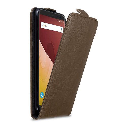 Cadorabo Housse Compatible Avec Wiko View Prime En Marron Café - Étui De Protection Au Design Flip Avec Fermeture Magnétique