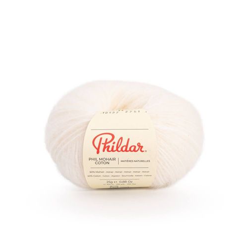 Pelote Phil Mohair Coton 25gr De Phildar : Légèreté Et Élégance Pour Des Créations Raffinées Craie Écru