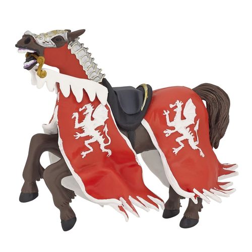 Medieval Et Fantastiques Cheval Du Roi Au Dragon Rouge