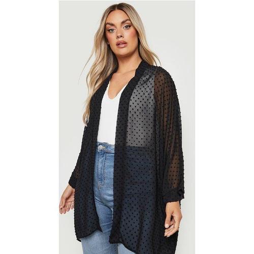 Kimono Oversize À Plumetis - Noir - 44