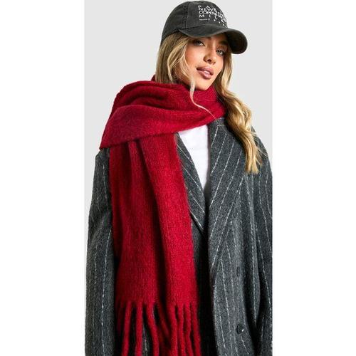 Foulard Oversize En Maille Épaisse - Rouge - One Size