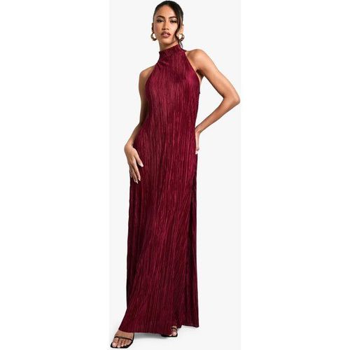 Robe Longue Plissée À Dos Nageur - Rouge Bordeaux - 42