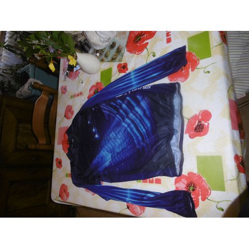 Coupe-Vent Bleu Imprimé T. L Cyclisme 100 % Polyester
