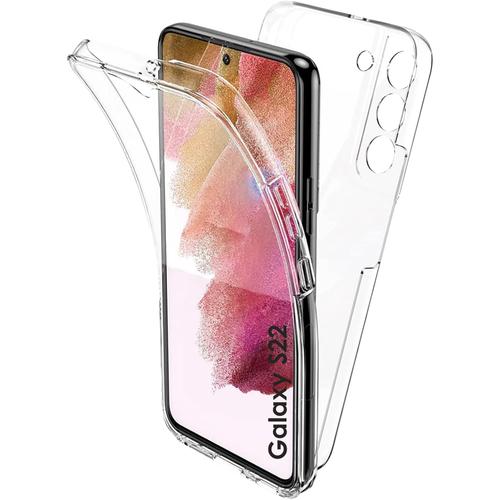 Coque Pour Samsung Galaxy S22 - Housse Etui 360 Intégrale Transparent 2 Parties Avant Arrière Emboitable Phonillico®