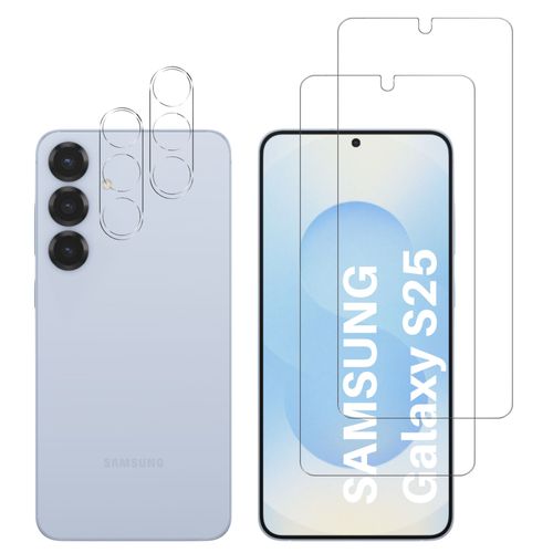 Verre Trempé pour Samsung Galaxy S25 et Protection Caméra [Pack 2] Film Vitre Protection Phonillico®
