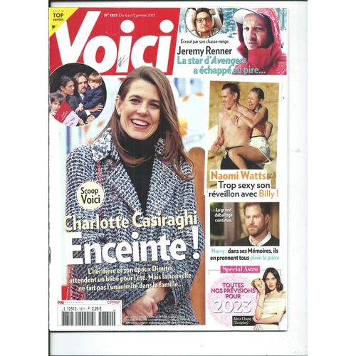 Voici 06/01/2023 Charlotte Casiraghi, Jeremy Renner, Naomi Watts, Vianney, Claudio Capéo, Pomme, J.Lo & Puff Daddy, Brigitte Bardot, Gabrielle Lazure, Julien Doré, Orelsan, Iggy Pop, Camille Lellouche