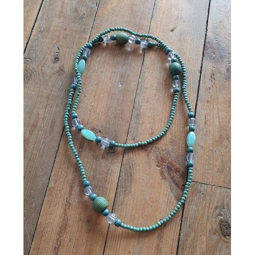 Collier Sautoir Perles Vertes