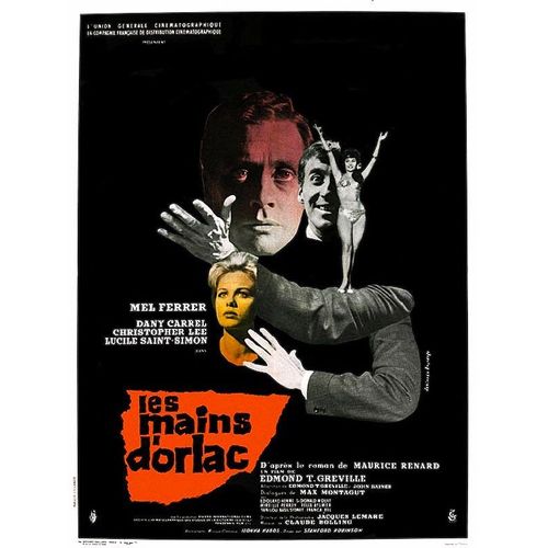 *** Les Mains D' Orlac De Edmond T. Greville - 1961 - Mel Ferrer - Dany Carrel - Christopher   Lee - Affiche De Cinéma Otiginale - 60 X 80 (Jouineau Bourduge) - Tampon De Cinéma Dos- Très Bon Etat ***