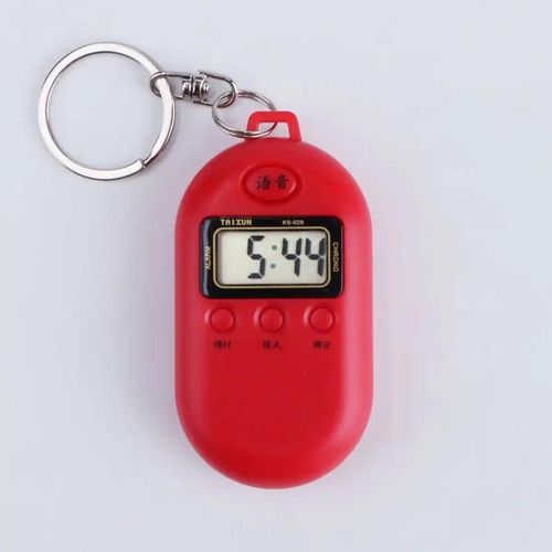 Horloge numérique pour montre ennemi en titane, grand volume, tactile à la main, diffusion vocale, réveil portable, mini montre électronique-red