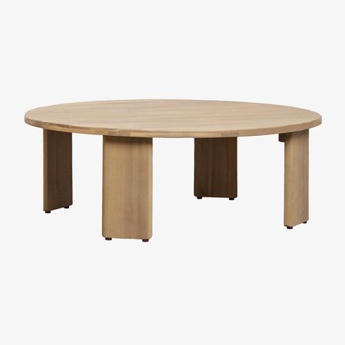 Table Basse Ovale 100x80 Cm En Bois D'acacia Uleno Marrón Acacia Claro