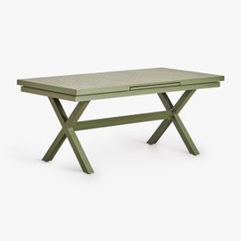Table De Jardin Rectangulaire Extensible En Aluminium (180-240x90 Cm) Karena Vert Olive Intense