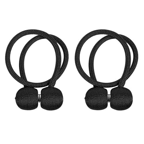 Intirilife Set De 2 Pinces À Rideaux 40 X 3 Cm En Noir - Pour Maintenir Les Rideaux En Place Sans Percer Ni Coller