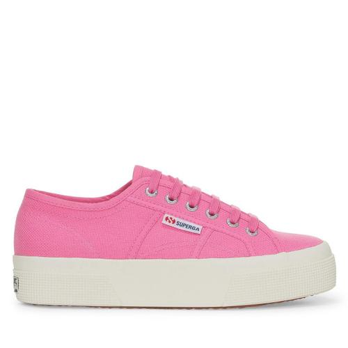 Superga - Chaussures À Semelles Compensées - Adulte - 41 Fr - Rose Fuchsia / Ivoire