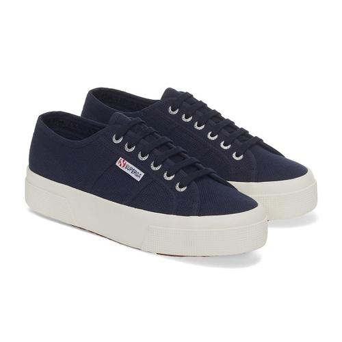 Superga - Chaussures À Semelles Compensées - Adulte - 41,5 Fr - Bleu Marine / Ivoire