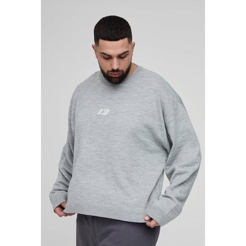 Grande Taille - Pull Oversize En Maille Homme - Gris - Xxxxxl, Gris