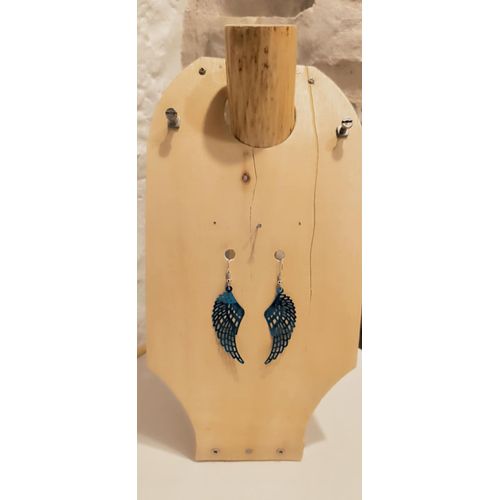 Boucles D'oreilles Fantaisie N52 Ailes D'anges Bleues
