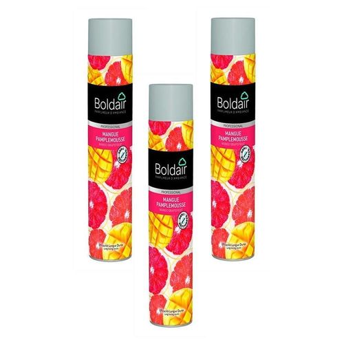 boldair Lot de 3 Aérosols 750 ml Désodorisant parfumant mangue pamplemousse