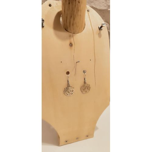 Boucles D'oreilles Fantaisie N50 Roses Argentées