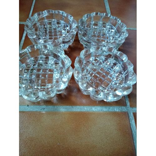 Lot De 4 Rehausseur De Meubles En Verre,Diamètre Total 10 Cm,Diamètre Intérieur 7,5 Cm,Hauteur 4 Cm.