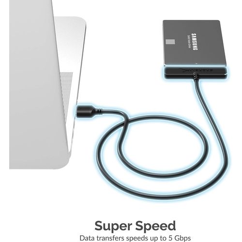 SABRENT Câble Adaptateur USB 3.2 vers SATA pour Disque Dur et SSD 2,5, SSD/HDD Convertisseur, SATA I/II/III Hard Drive Adapter Supporte UASP/Trim/Smart Compatible avec Windows, Mac OS (EC-SSHD)