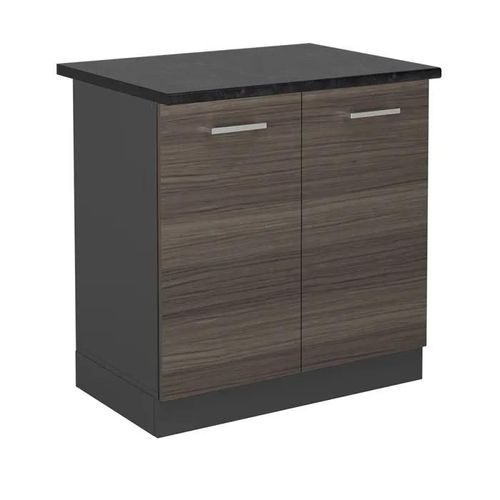 Meuble Bas Sous-Évier R-Line, 80cm , Pt Anthracite, Gris Noble, Anthracite, Vicco