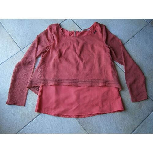 Top Manches Longues Rose Motifs Gris Taille Xs Marque Ddp Collection Automne1313