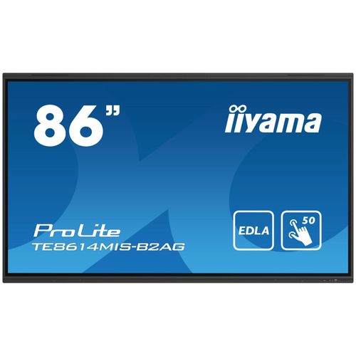 iiyama ProLite TE8614MIS-B2AG - Classe de diagonale 86" (85.6" visualisable) écran LCD rétro-éclairé par LED - signalétique numérique interactive - avec écran tactile (multi-touch) / ensemble de...
