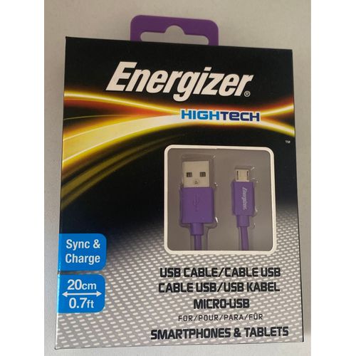 Câble Energizer Micro-USB 20 cm Violet