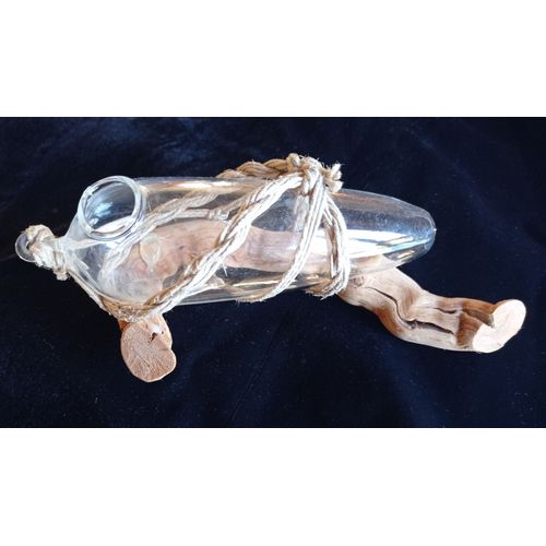 Vase soliflore sur bois flotté