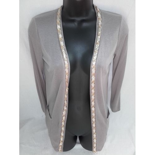 Gilet Fin Beige Neuf Chaîne Dorée S 34 36