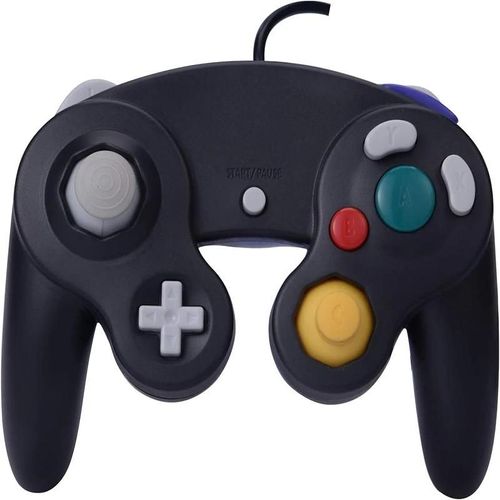 Manette De Jeu Filaire Classique Portable Avec Fonction De Vibration, Compatible Avec Wii Ngc Gamecube Game Cube-Black