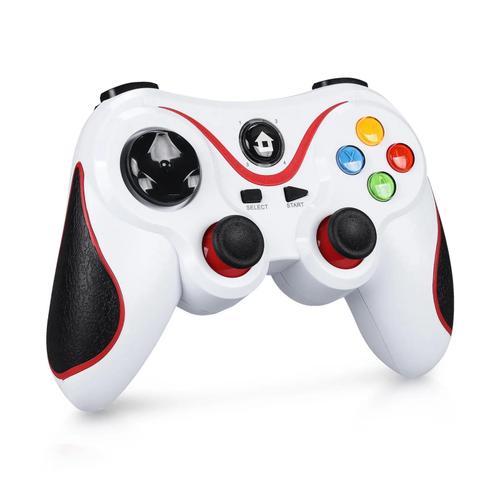 Manette De Jeu Sans Fil Bluetooth 2.4g Pour Contrôleur De Pc Pour Console Ps3/Ps4 Joystick Pour Téléphone Android Pour Accessoires De Commutateur Nintendo-Gamepad With Adapter-White