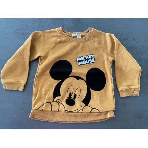 Sweat Mickey Jaune Moutarde H&m Taille 3/4 Ans