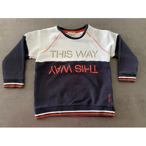 Sweat Marine/Blanc/Orange Esprit 4/5 Ans