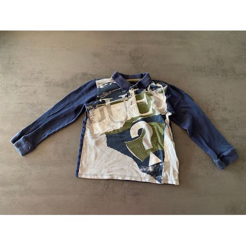 Polo Marine/Gris Guess Taille 5 Ans