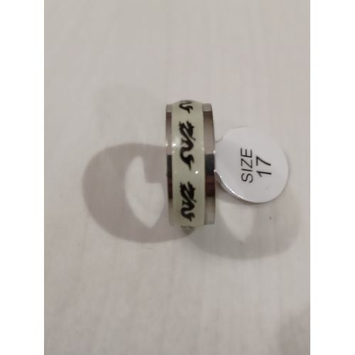 Bague En Acier Inoxydable,Metal Argenté,Phosphorescent ,Dragon,Taille 17