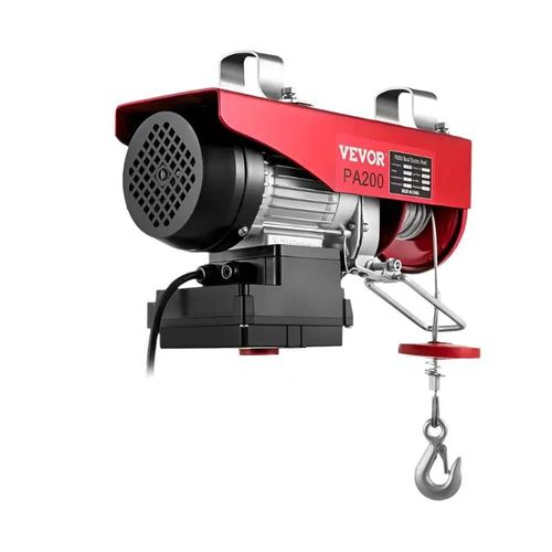Palan électrique, capacité de 1 100 lb (500 kg), télécommande sans fil, acier allié, rouge