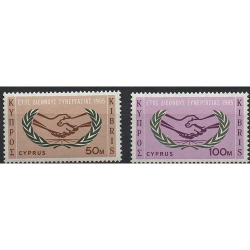 Chypre Timbres Année De La Coopération Internationale 1965