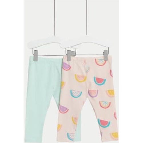 Lot De 2 Leggings En Coton À Imprimé Fruit (Jusqu'aux 3 Ans) - Multicolore