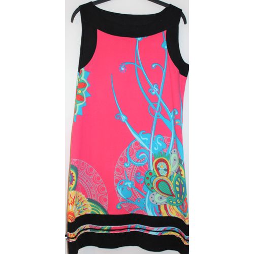 Robe Coton Du Monde Noire Et Multicolore Taille 44