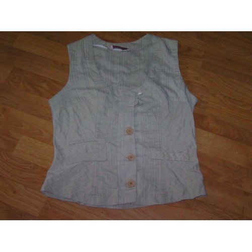 Gilet Model Sans Manche Coton Kaki 40 Tbe