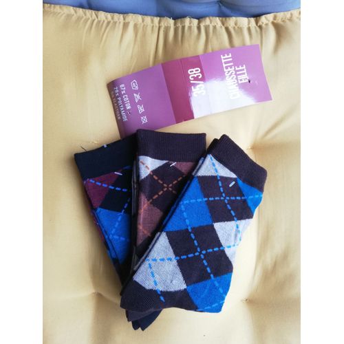 Chaussettes Enfant Taille 35-38 - Motifs Losanges