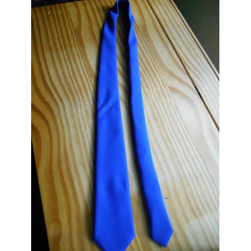 Cravate Bleu Roi Unie - Doublée Satin Noir