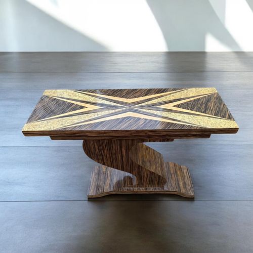 Console Art Déco , Pied En "S" Avec Motif