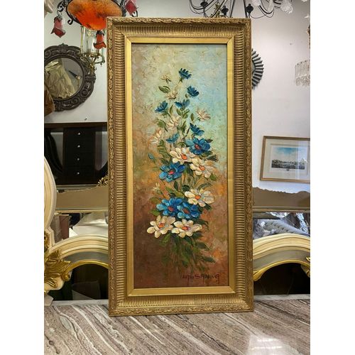 Tableau Fleur Blanche & Bleu