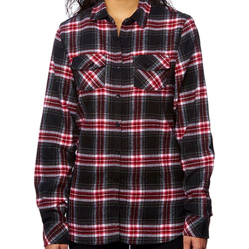 Chemise Manches Longues - Femme - Bu5210 - Rouge Check Et Noir