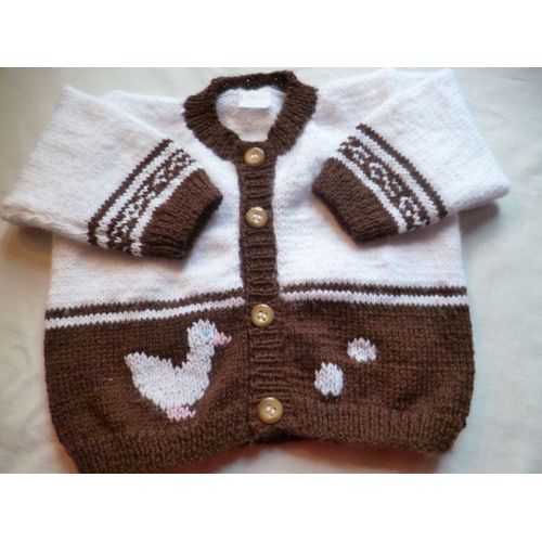 Gilet "Cocotte" Fait Main 6 Mois Multicolore