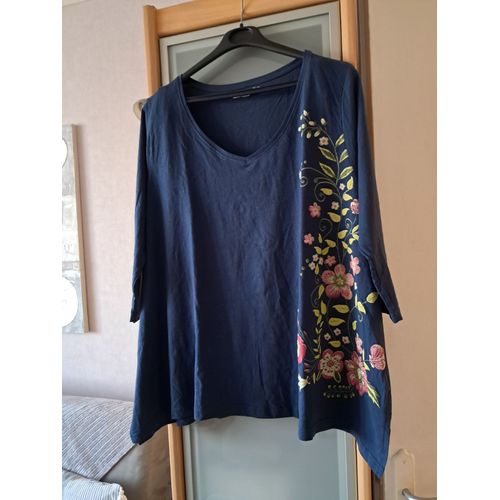 Tunique Taille 50-52 Bleu Motif Venca