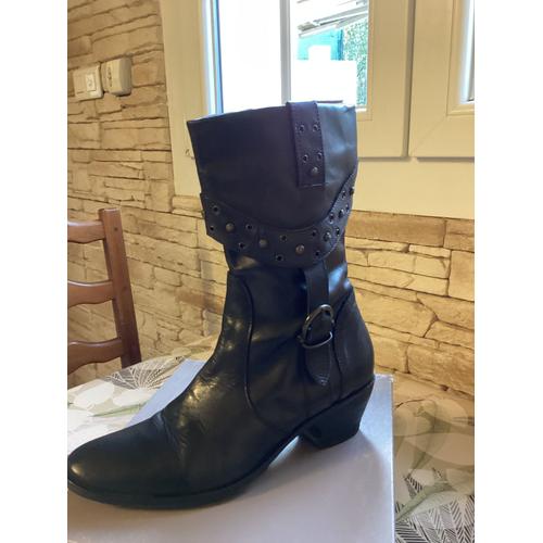 Bottes San Marina En Cuir Noir - 40