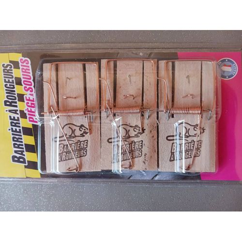 Lot De 3 Tapettes À Souris ,Piège À Souris En Bois